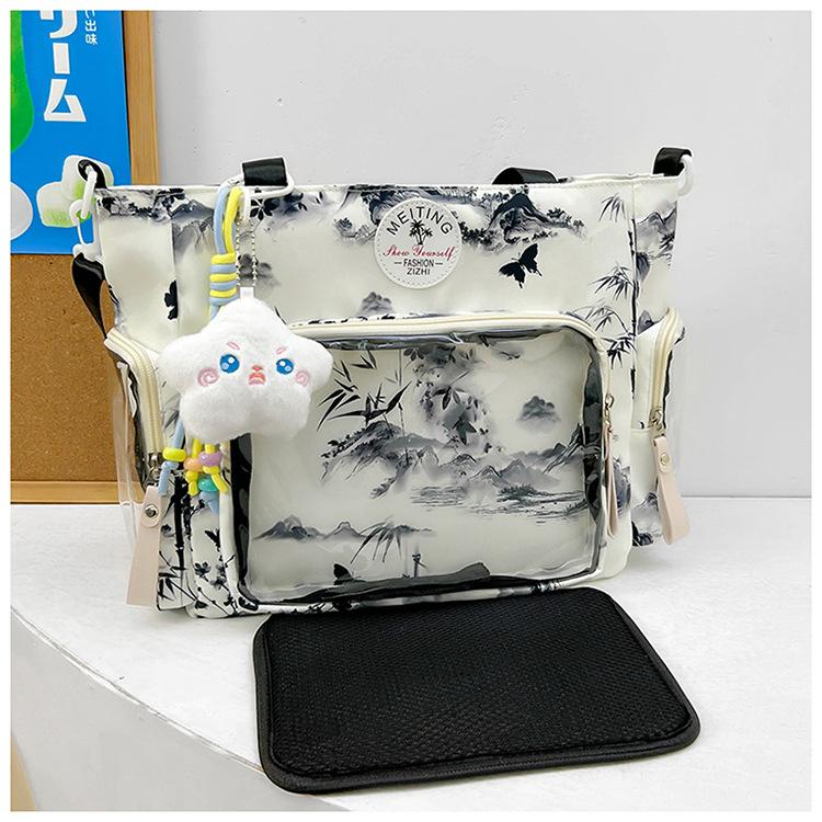 Schoolbagins college cute versatile bag Korean version girl casual shoulder messenger bag student class tutoring tote bag