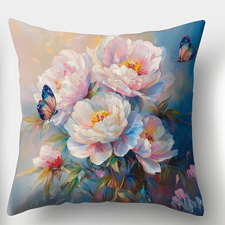 Spring Flowers, Butterfly and Flower pillowcaseSuitable for Sofa Car Bedroom Decorative Cushion Cover Pillow Cover