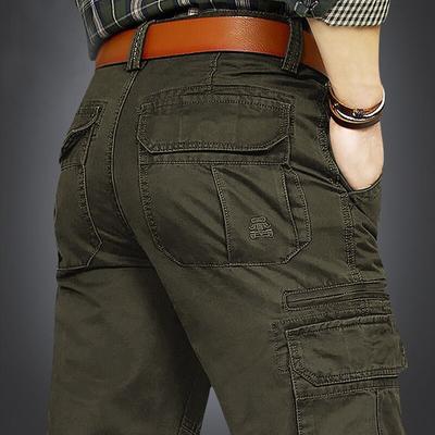 Casual Pants Men's Trousers Spring and Autumn Tooling Middle-aged Straight Pants Men's Loose Pants