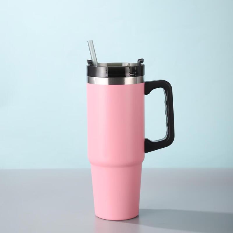 Shang Qi 40oz Stainless Steel Insulated Tumbler with Handle and Straw