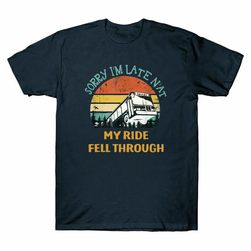 Pittsburgh Bus In Sinkhole Sorry I m Late N at My Ride Vintage Funny Men T Shirt M