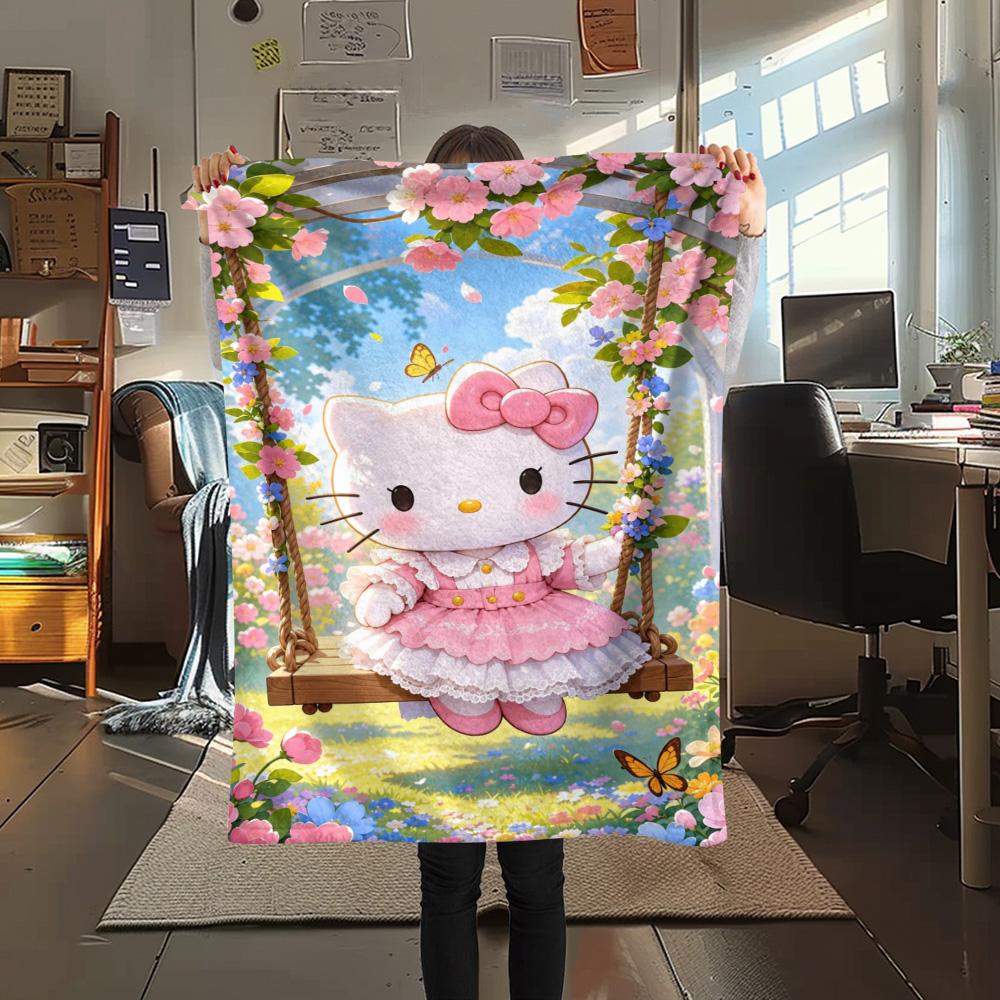 Cute Hello Kitty Pony Blanket Camping Trip Soft And Comfortable Machine Washable Outdoor Plush Blanket Air Conditioning Blanket