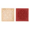 Sewing DIY Craft Stamping Square Floral Stamps Wooden Scrapbooking Rubber