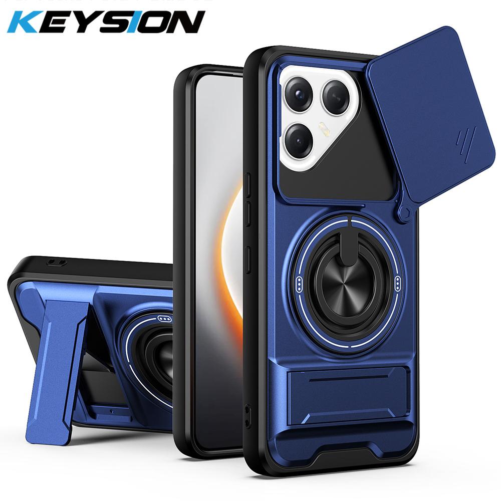 KEYSION Magnetic Phone Case for TECNO POVA 7 Ultra 5G 7 Pro Slide Camera Protection Upright Kickstand Ring Shockproof Back Cover
