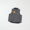 American Retro Stand Collar Lambswool Canvas Vest - Vintage Workwear Style.