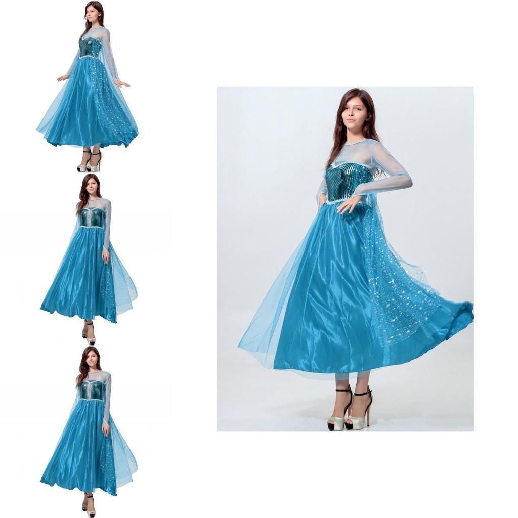 Incantevole Vestito Frozen Per Adulti Con Design Principessa Elsa In Morbida Miscela di Cotone