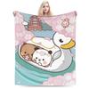 Bubu and Dudu Kawaill Couple Bears Blanket Fleece Cozy Super Soft Throw Blanket for Sofa Bedding Throws
