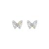 Atmosphere Color Diamond Butterfly Series Dopamine Stud Earrings Bracelet Necklace Set Sweet Dream Flower Fairy Jewelry Korea