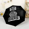 Bbs Wheel Design Portable Automatic Umbrella Compact 8-Rib Design Durable Plastic & Iron All-Season Travel Fashionable Accessory Gift for Festivals