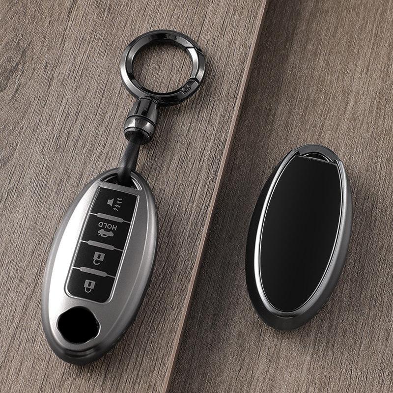 Crystal Tpu Key Case For Nissan Leaf Micra Qashqai J11 J10 X Trail T32 Versa Note 4 Button Smart Remote Car Key Cover Keychain