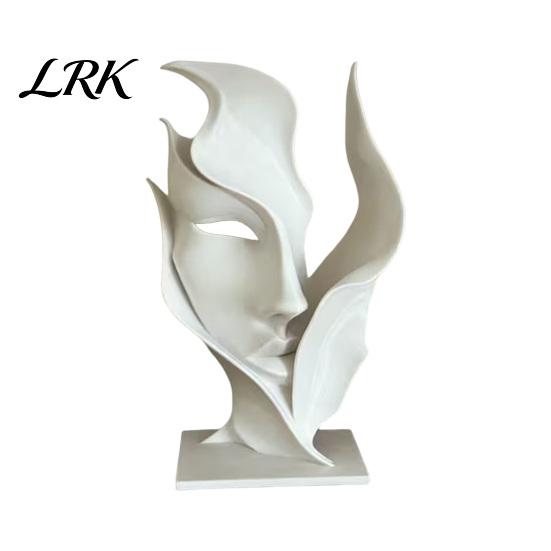 Bookshelf Decorative Sculpture 3D Printed Abstract Face Sculpture, Minimalist Embracing Bust Art Decor, Modern Luxury Home Decor Matte White Ornament,