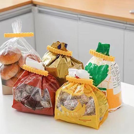 12Pcs Sealing Clips for Plastic Bags French Fries Shape Moisture-Proof Snack Fresh-Keeping Clips Reusable Magnets Kitchen Accessory for Refrigerator