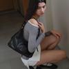 SMTING Shoulder Bag, Top-Grain Leather Tote Bag, Underarm Bag, Meilad Brown, Small Size