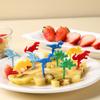 12 Pcs Cartoon Fruit Fork Cute Dinosaur Cupcake Top Decoration Food Appetizer Toothpicks Bento Box Accessories Cocktail Picks