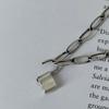 warmrecord Silver925 matte Lock chain Necklace_N028