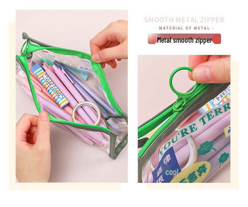 Transparent Large Capacity Pencil Case for Girls - Ideal for Primary and Kindergarten Students
