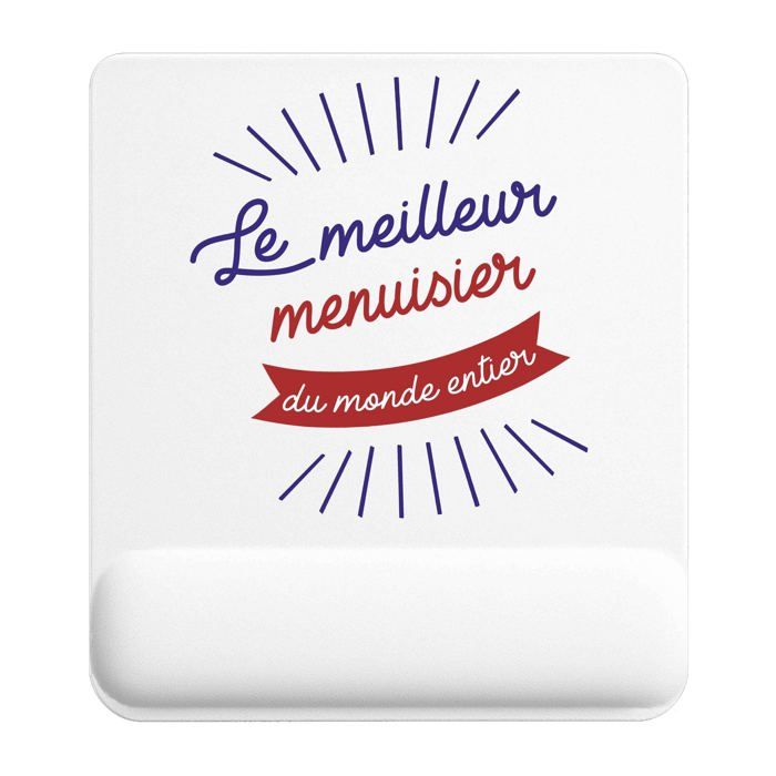 Tapis de souris - PLANETEE - Meilleur monde - Design menuisier - 22 x 18 cm - Épaisseur 3 mm
