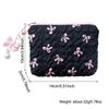 INS Quilted Cotton Makeup Bag Little Bow Large-Capacity Travel Cosmetic Bag Makeup Pouch for Women