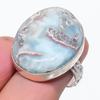 Natural Larimar Gemstone Handmade 925 Sterling Silver Jewelry Ring Size 7 Z7c56