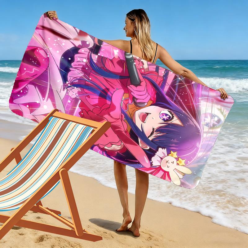 Ai Hoshino 2D Flat Print Beach Towel, Large Soft Quick Dry Towel for Beach Camping Swimming.NSTJ0928363