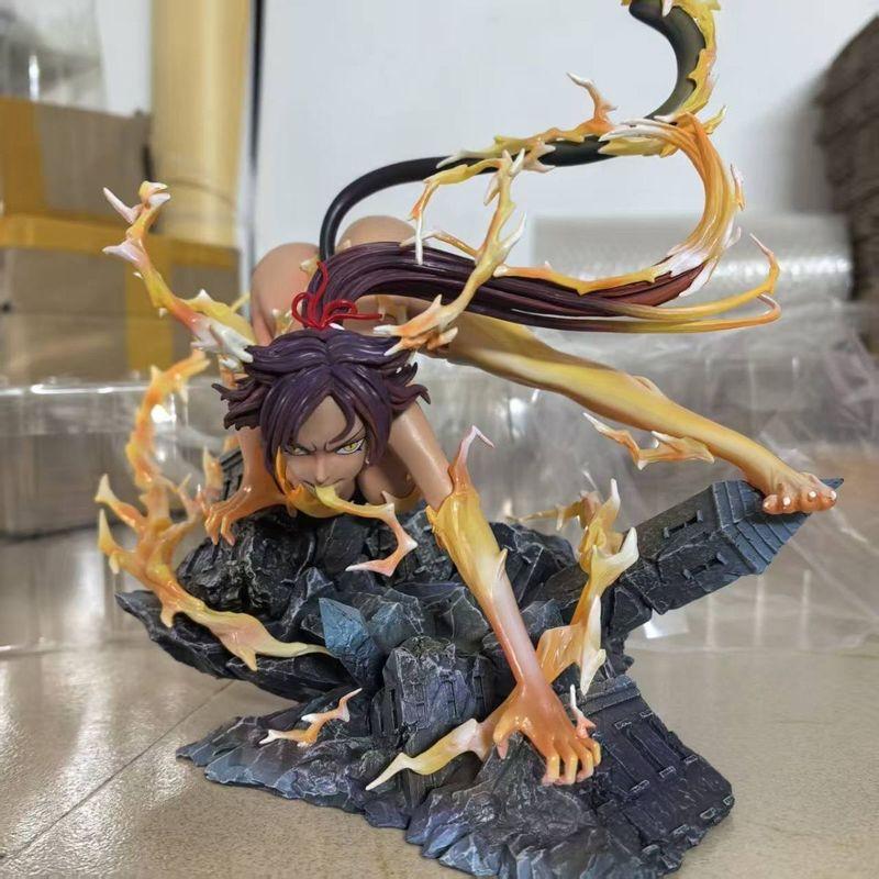 Anime Bleach Shihouin Yoruichi Model Manga Figurine Shihouin Yoruichi Action Figure Toys 23cm GK Statue Doll Ornament Peripheral