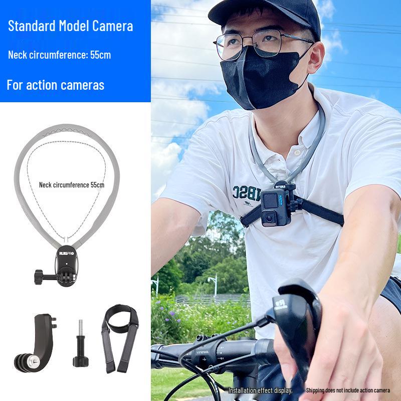 Neck-Mounted Sports Camera Bracket for Cycling and Fishing, Compatible with 360x3 Models