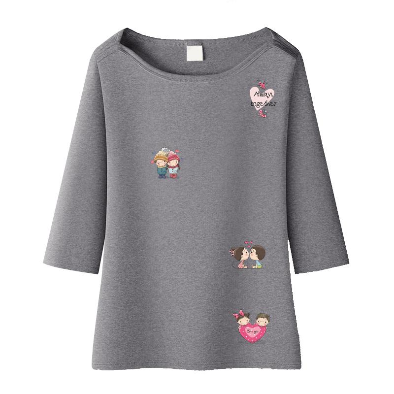 Iron-On Transfer Friends Together Patches T-Shirt Heat Press Appliqued Diy Clothes Stickers Hoodies Stripe Appliqued