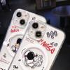 Soft Cute Magsafe Wireless Charge Astronaut Transparent Case For Iphone 14 13 12 11 Pro Max Plus Magnetic Silicone Bumper Cover