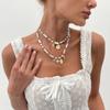 2Pcs/Set Baroque Imitation Pearl Necklace for Women Creative Geometry Pendant Jewelry Accessories