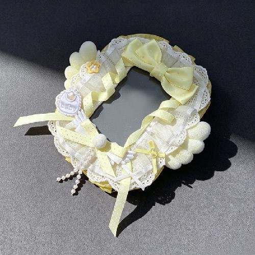 5.8cm Creative Design Kawaii Badge Pin Displaying Holder Sweet Lace Star Protector with Lanyard Fashoin Badge Clip Cover Case
