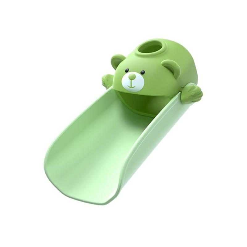 Child Friendly Bear Sink Faucet Extension with Heat Sensitive Feature Cartoon Bear Silicone Faucet Extender for Bathroom