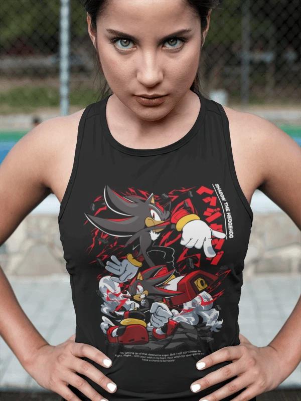 Unisex Jersey Tank top Shadow The Hedgehog T-Shirt, Heroes Tee Sonic T-Shirt M