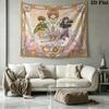 Cardcaptor Sakura Wall Tapestry Aesthetic Wall Hanging Printed Fabric Blanket Decorative Tapestries For Bedroom Living Room Home Decor