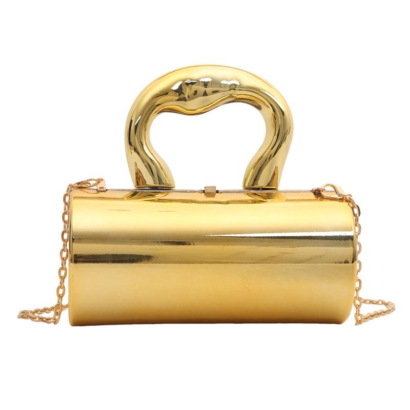 This year's popular bag women's 2025 new European and American fashion glossy shoulder bag ins acrylic portable cylinder bag
