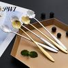 Coffee Spoon Long Handle Fine Texture Stainless Dessert Steel Mixing for Home Milk