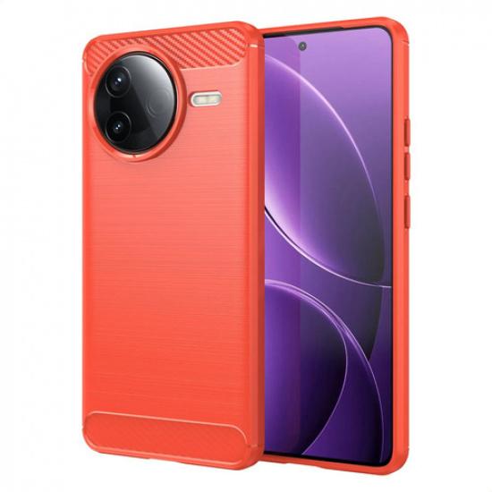 

Phone Case For Xiaomi Poco F7 Pro ,flexible Tpu Fiber Protective Cover For Xiaomi Poco F7 Pro червоний