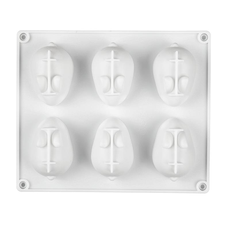 Kreativní Horký Prodej Králík Silikonová Forma 6 Děr 3D Silikonový Králík Forma na Čokoládu Dort Mýdlo Zásobník na Led