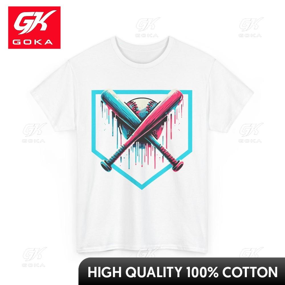 Baseball Bats Tshirt Baseball Sports Supporters Graphic Comfort Fit Playful All Cotton Weekend Outfit Tee O Neck S