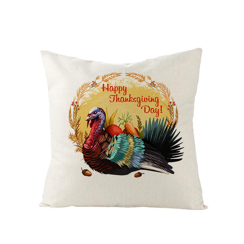 New Thanksgiving Turkey Polyester Pillow Cover Ins Nordic Pillow Cushion Cover Home