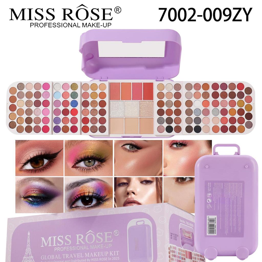 Σετ Παλέτα Μακιγιάζ Ματιών MISSROSE: Περιλαμβάνει Σκιά Ματιών, Lip Gloss, Κραγιόν, Ρουζ, Highlighter και Πούδρα Compact.
