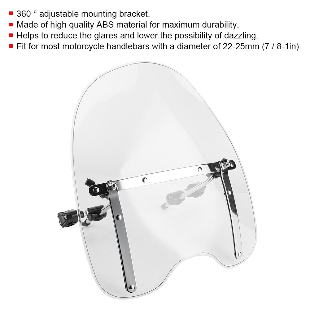Universal Motorcycle Windshield Windscreen 22‑25mm Handlebar Mounting