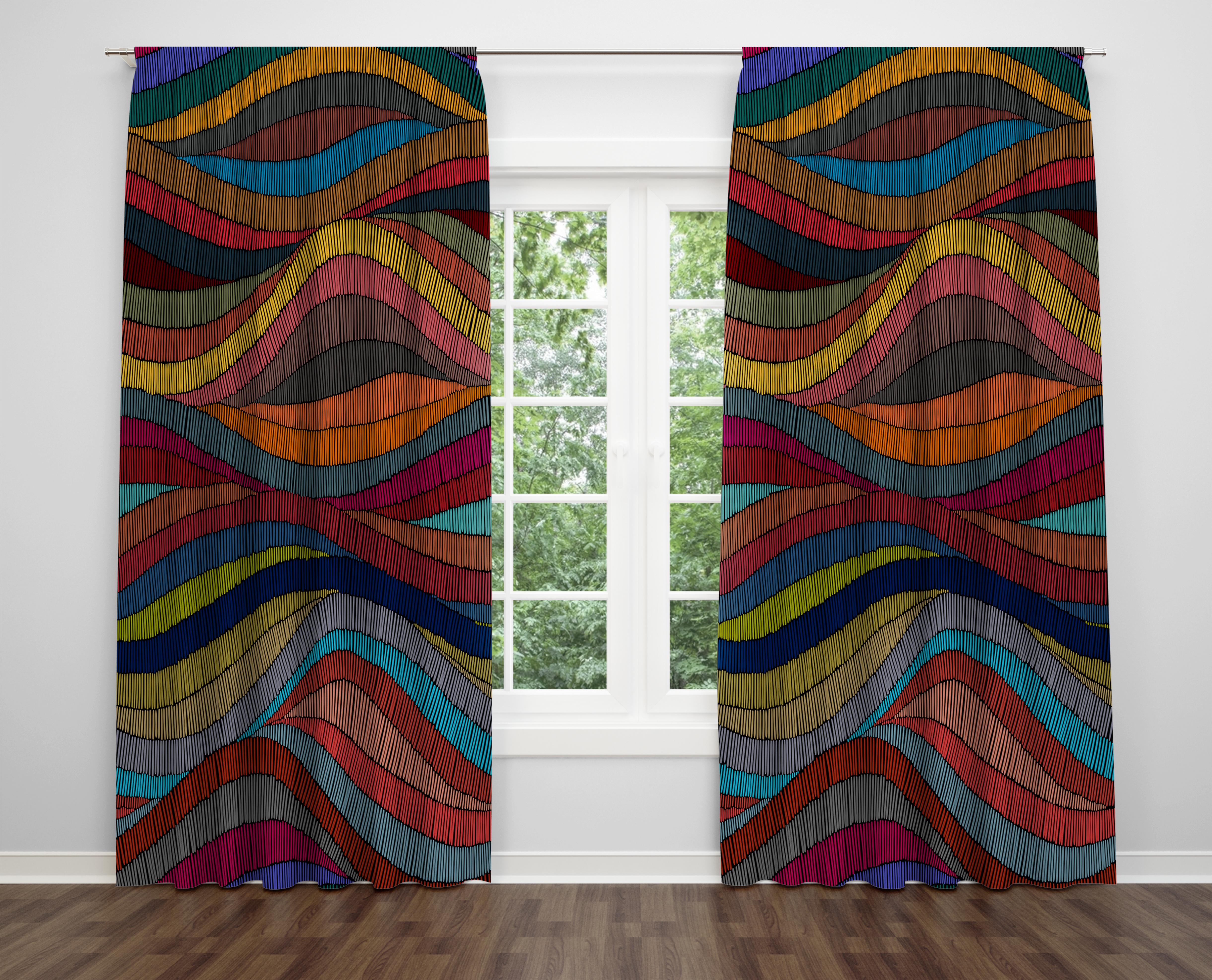 

Декоративний дизайн, високоякісна бавовняна тканина, ви можете вибрати одну або подвійну фіранку з крила 1 piece різнокольоровий