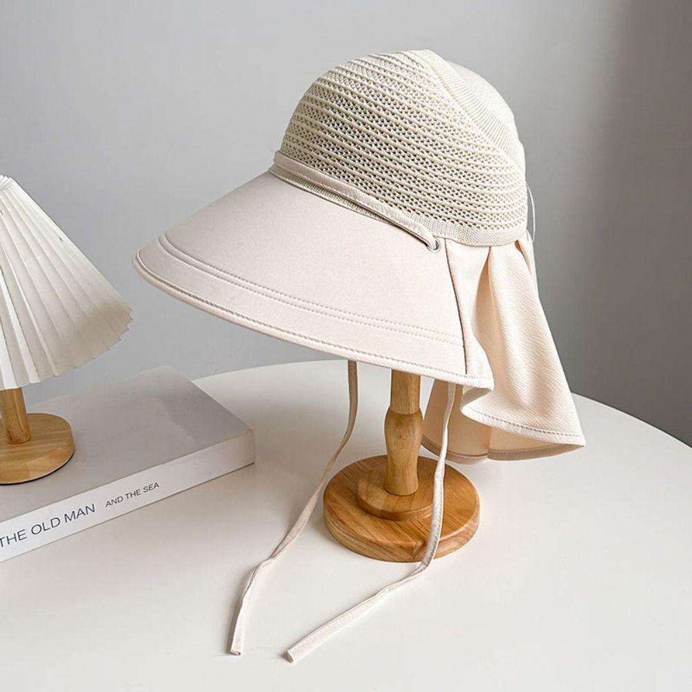 Foldable Sun Protection Hats Elegance Wide Brim Sunhat Summer Fisherman Cap  For Ladies Girl