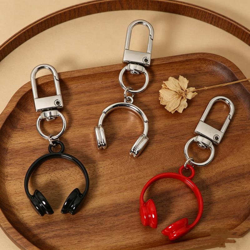 Versatile Headphone Keychain Charm - Unisex Metal Bag Accessory, Small Gift