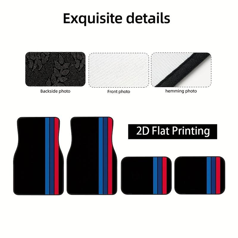 ABCA1 4pcs Set Of Colorful Striped Pattern Car Floor Mats - Suitable For All Models - Easy To Clean Interior Accessories - Suitable Fo