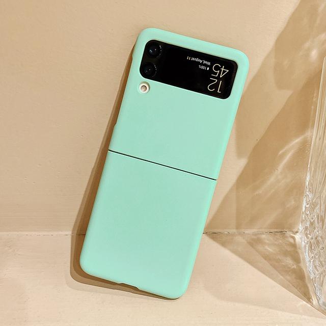 

Корейский жесткий чехол для телефона ярких цветов для Samsung Galaxy Z Flip 4 3 5g, красочный матовый чехол для пар, полная защита, складная задняя крышка For Samsung Z Flip 4