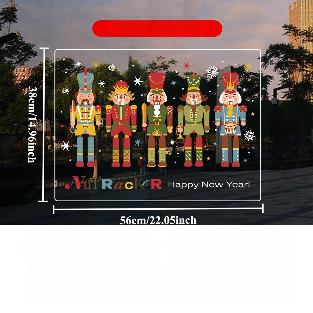 

Многоразовые ПВХ электростатические рождественские наклейки с блестящими украшениями, с классическими мультяшными дизайнами.