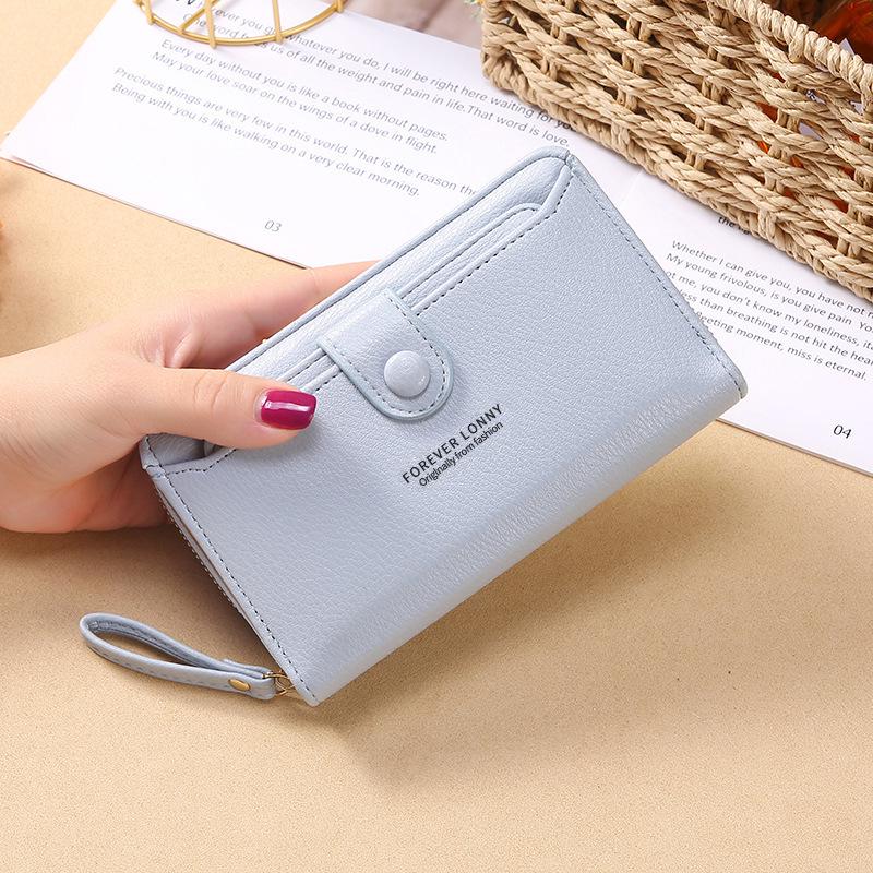 Korean Style Women's Long Zipper Wallet Wristlet Clutch - Large Capacity Card Holder