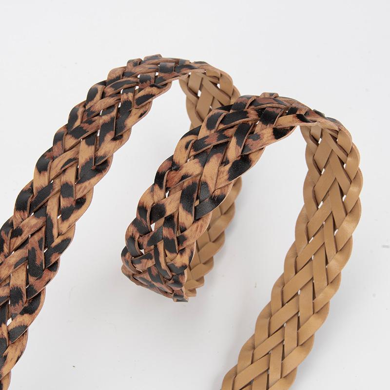European and American High-end Woven Belt Women's Alloy Pin Buckle Without Punching and Dress Belt Belt Women