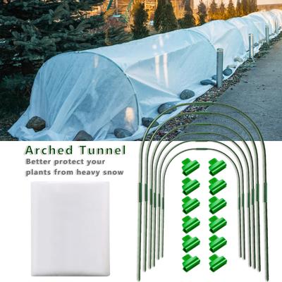 Winter Garden Hoop For Raised Bed And Greenhouse Film Cover Half Elbow Straight Pipe Membrane Buckle Link No Woven Cloth Set